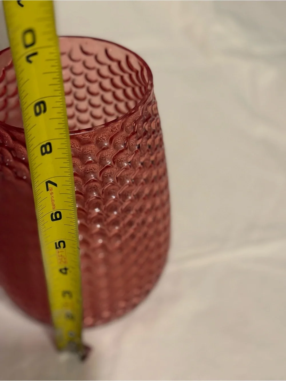 Pink Hobnail Glass Vase Bubble Textured Blush Cottagecore Home Decor